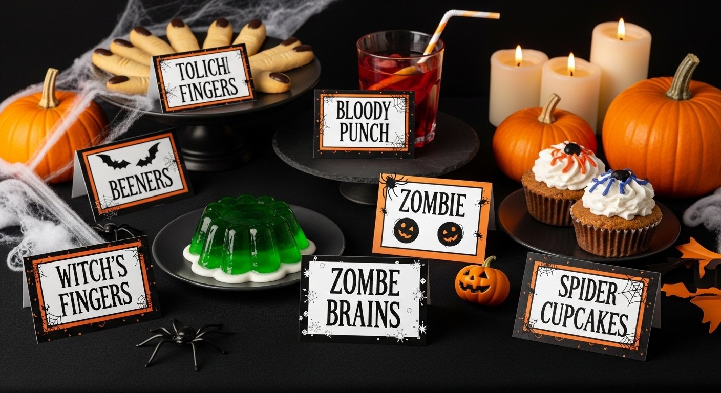 Printable Halloween Food Labels (Creepy Name Ideas Included)